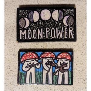 Jeffree Lerner Forest Mushroom Lunar Moon Power Fridge Magnet Set